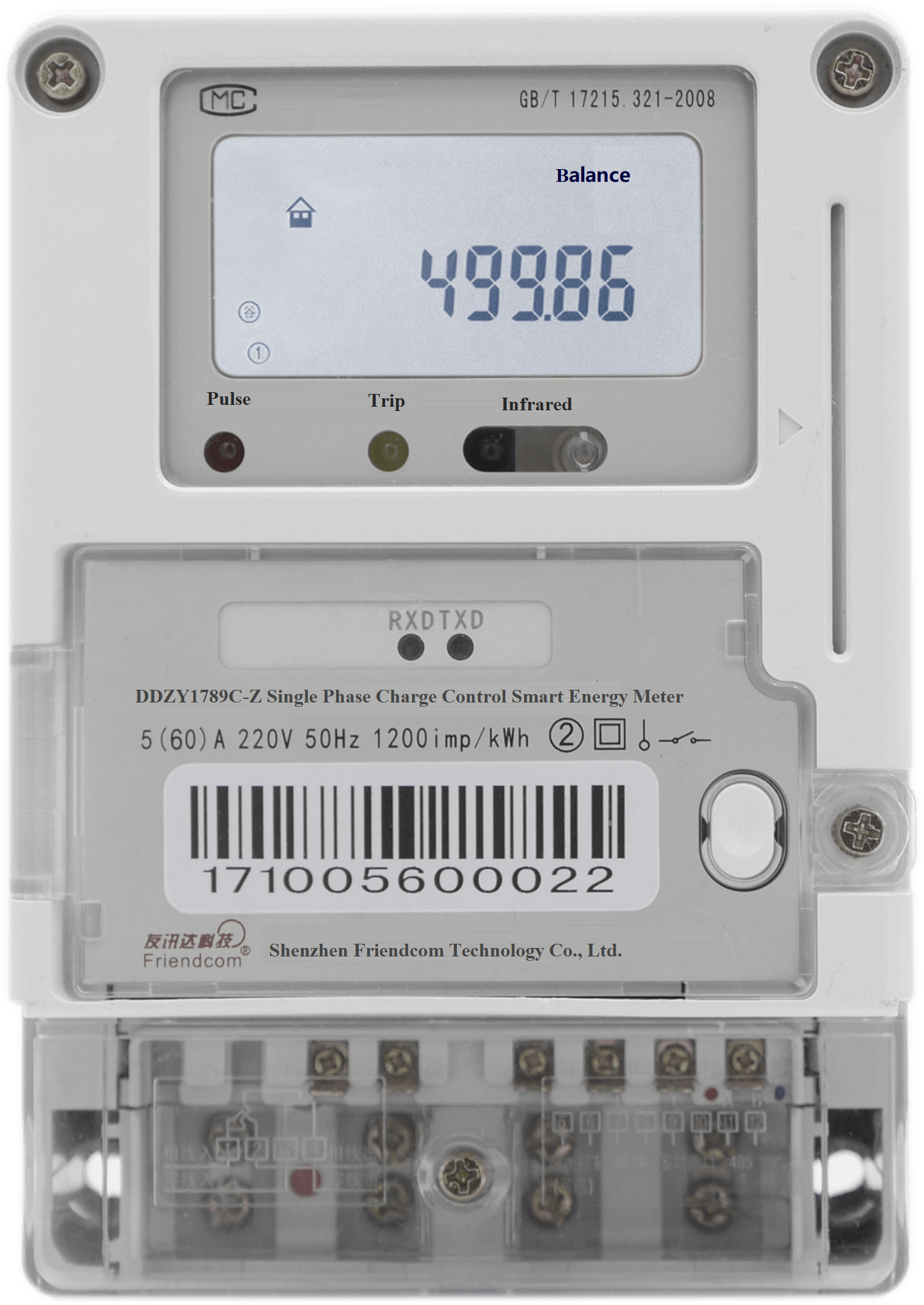 Single-phase Payment Control Smart Energy Meter DDZY1789C-Z/J