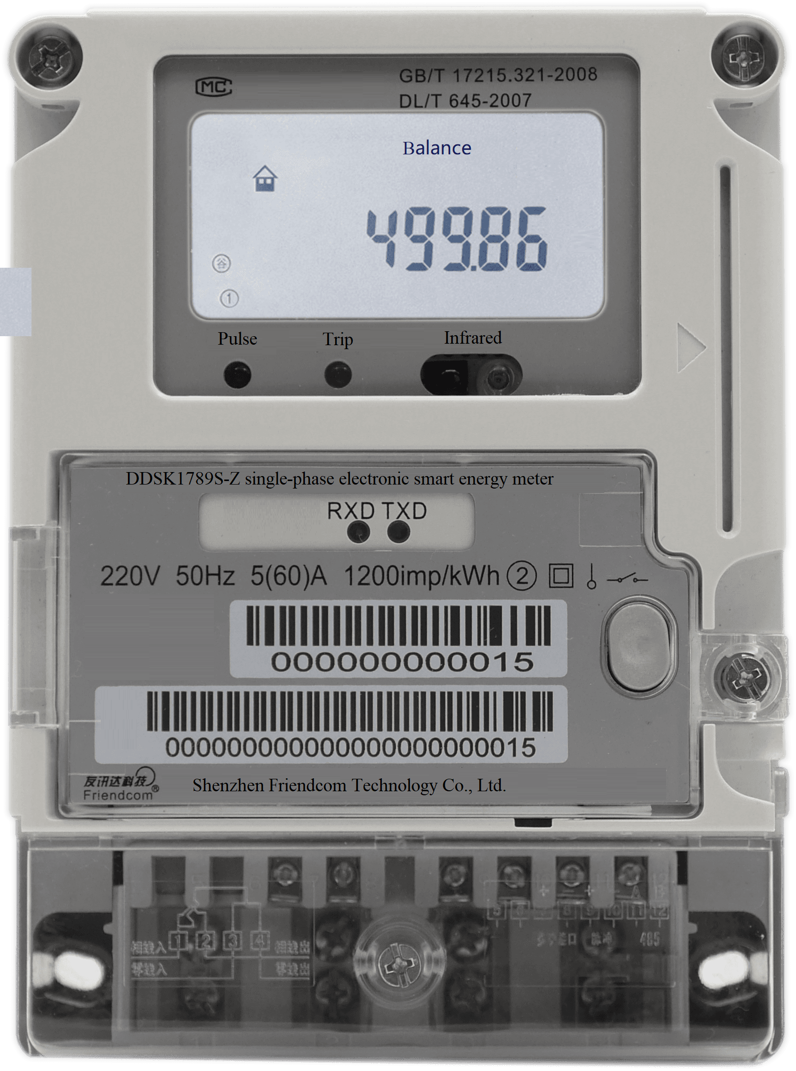 Single-phase Electronic Payment Control Smart Energy Meter DDSK1789S-Z/J